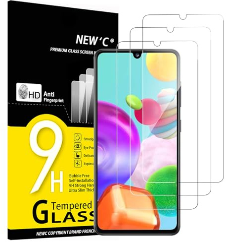 NEW'C 3 Stück für Samsung Galaxy A41 für Panzerglas, Frei von Kratzern, 9H Härte, HD Displayschutzfolie, 0.33mm Ultra-klar, Ultrabeständig
