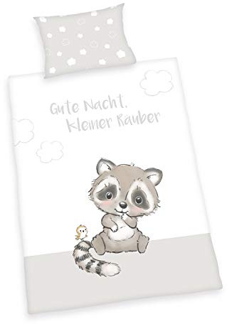 Herding Baby Best Kleiner Räuber Bio-Bettwäsche-Set, GOTS-zertifiziert, Wendemotiv, Kopfkissenbezug 40 x 60 cm mit Hoteleinschlag, Bettbezug 100 x 135 cm mit Knopfleiste, Baumwolle/Flanell