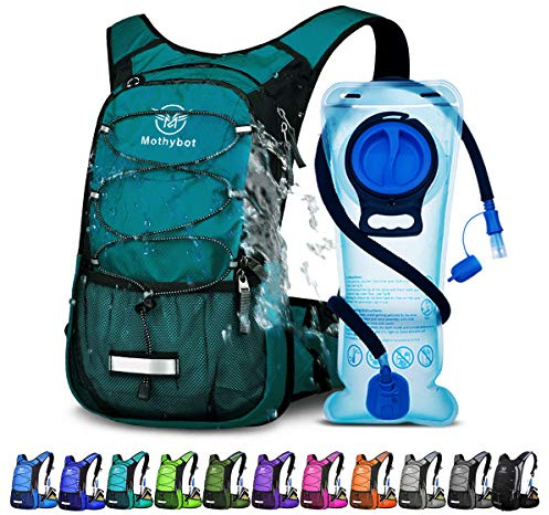 Mothybot Hydration Pack, Insulated Hydration Backpack with 2L BPA Free Water Bladder and Storage, Hiking Backpack for Men, Women, Kids for Running, Cycling, Camping - Keep Liquid Cool up to 5 Hours
