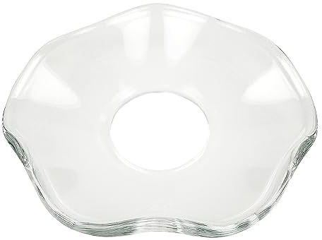 VGEUNA 12 Pieces Bent Glass Candle Bobeches for Candlesticks, Candle Wax Drip Protectors Taper Candle Drip Catcher Rings (Scallop)