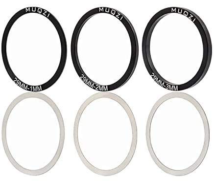 LOVIVER 24mm 29mm 30mm 6 Stücke Fahrrad Kassette Kurbelgarnitur Unterlegscheibe Schwungrad Unterlegscheibe Radfahren Teil Aluminiumlegierung Fahrrad Tretlager