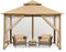 MASTERCANOPY Gazebo da giardino per esterni con pareti in acciaio stabile e rete (9 x 9, beige