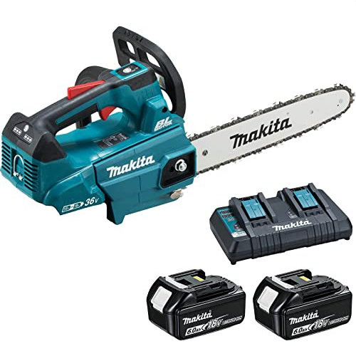 Makita DUC306 Twin 18 V LXT Tronçonneuse sans fil avec poignée supérieure sans balais 300 mm 2 x 6 Ah Li-ion
