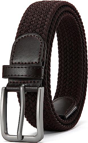 DOOPAI Geflochtener Stretchgürtel Herren,Elastischer Gürtel Stoffgürtel | 38MM Elastischer Gürtel mit Geschenkbox