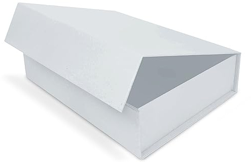 Verpackungswelt Geschenk-Box mit Deckel | 23 x 17 x 7 cm | Geschenk-Karton mit Magnet-Verschluss | Perfekt für Geburtstag, Hochzeit, Weihnachten, Geburt | Geschenk-Verpackung in Weiß