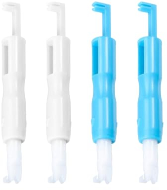 4 Stück Einfädelhilfe für Nadeln Nähmaschine Nadeleinfädler Schnellnäh Einfädler Automatischer Nähnadel Inserter Kunststoff Nadeleinfädler Werkzeug für Nähmaschine Werkzeug für Nähmaschine- Weiß Blau