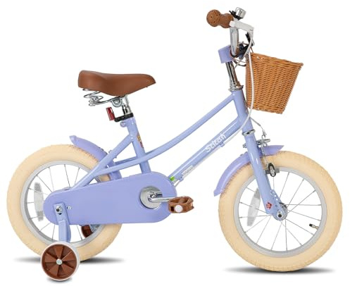 Stitch Kinderfahrrad 16 Zoll für Mädchen von 5 bis 7 Jahren, 16 Zoll Fahrrad mit Stabilisatoren und Korb, Violett.