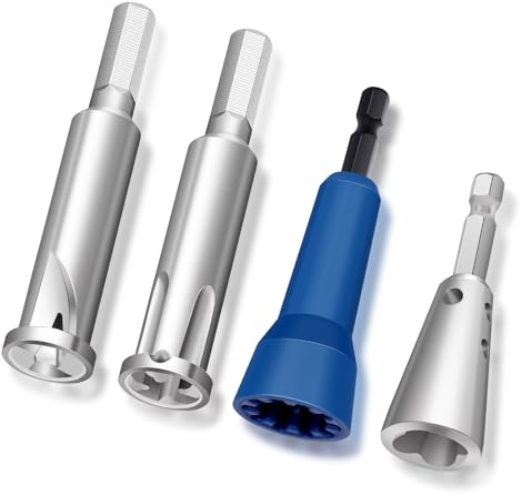 4 Pcs Wire Twister Tool for Drill, Wire Nut Twister Wire Stripper Tool Connector Driver with 1/4 Chuck Cable Quick Stripping Electricians Tools