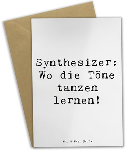 Mr. & Mrs. Panda Grußkarte Spruch Synthesizer Tanz - Geschenk, Klänge, Geschenkideen, Musikrichtungen, Instrumente, Musizieren, Klanglandschaften, Kreativität, elektronische Musik