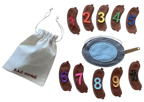 Nursery Rhyme 10 Fat Sausages Finger Puppet with Numbers 1-10 – Fun and Educational Counting Toy for Toddlers and Preschoolers