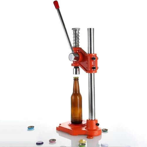 JEXUUD Manual Capping Machine, Beer Bottle Capper Tool with Non-Slip Base, 26mm Round Bottles Caps for Homebrew Beer and Soft Drinks
