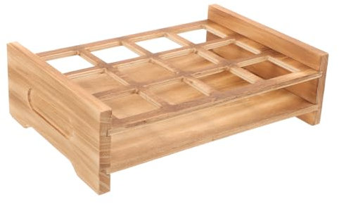ULDIGI Wooden Cup Tray Storage Tray Glass Liquor Cup Holder for Shot Glass Organizer