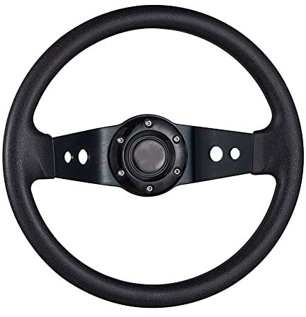 Sportlenkrad Auto-Lenkrad, 320 mm Durchmesser, universal, Aluminium, Lederoptik Holzlenkrad(Noir)