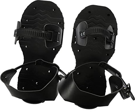YARNOW Zapatos Aireadores para Césped Pinchos y Correas Ajustables, Sandalias de PU para Jardinería y Aireación del Suelo en Exteriores, Negro
