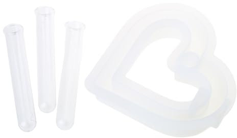 TAZIZI Herz Silikon Formen Mit Reagenzglas Für Pflanzenrohr Ständer Tischdekorationen Blumenvasen Glas Pflanzgefäß Stationen