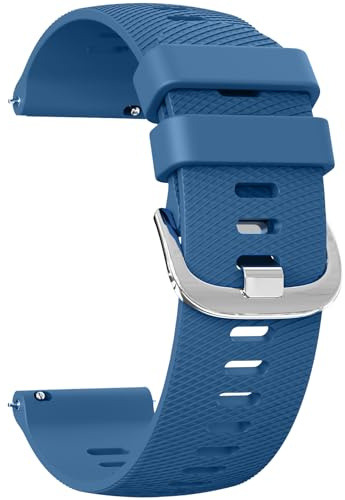 Vancle Correas Reloj de Repuesto de Silicona de 22mm para Hombre y Mujer, Nueva Pulsera Segura y Duradera, Pulsera de Repuesto Universal de Liberación Rápida de 22mm, Azul Oscuro