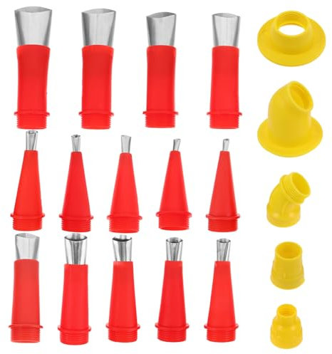 AUTSUPPL Glue Gun Sealant Nozzles Kit Removable Base Silicone Tips for Home Construction Craft Projects