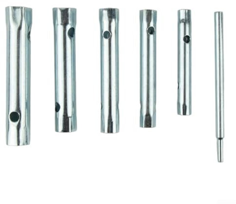 Alanmoship 6-Piece Metric Tubular Box Wrench Set 8-17mm Double Ended Socket Spanner Kit Carbon Steel Hollow Tube Filter Wrench for Automotive Repair Plumbing