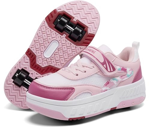 YINGCSM Schuhe mit Rollen für Jungen Mädchen Kinder Rollschuhe