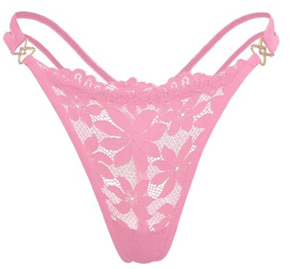 Lingerie Lot String en Dentelle pour Femmes, Culotte Sexy Taille Basse ajourée, Fine, String G String Coton (M)