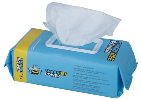 SHARKBEEPOWER Lingettes de toilettage pour Chiens et Chats – Contrôle des odeurs, nettoie Les Pattes, Les Fesses, Le Visage et Le Corps, sans Danger pour Les Peaux sensibles (100)