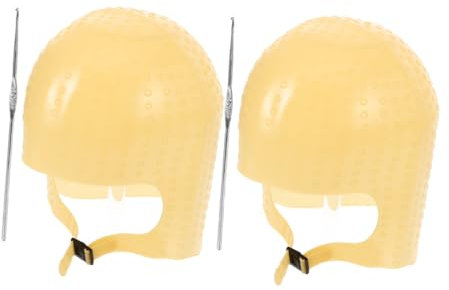 Healeved Gorros De Silicona Para Mechas Con Ganchos 2 Unidades Tamaño Alto Para Tintura Precisa De Cabello Hombres y Mujeres Uso Salón y Peluquería