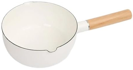 Cazo De Leche Cacerola for leche de 1,5 l, olla for leche, platillo con mango de madera maciza, olla de cocina antiadherente for estufas domésticas, todas las placas Para Hervir La Leche