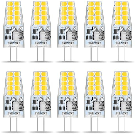 Wenscha G4 LED 3W ersetzt 30W Halogen, 4000K Neutralweiß Tageslicht 300 Lumen, 360° Abstrahlwinkel Stiftsockel flimmerfrei, 10er Pack 12V nicht dimmbar