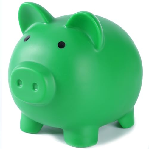 H&W Mini Dunkelgrün Sparschwein,Unzerbrechliches Sparschwein, Niedliche Münzbank,Plastikspardose,Beste Geburtstagsgeschenke Heimdekoration (Dunkelgrün) | Niedliche Sparschweine, beste Geburtstagsgeschenke, Heimdekoration
