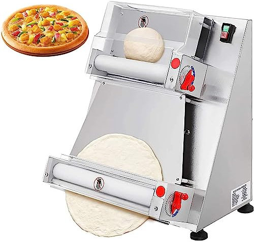 Electric Pizza Dough Roller Sheeter Machine with Adjustable Diameter 3-15in and Thickness 0.5-5.5mm, 260pcs/H Output for Home Kitchen