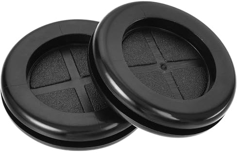 TOP-VIGOR 4 ojales redondos de goma de 32 mm de doble cara de goma sintética negra, juntas de alambre eléctrico para protección de cables y enchufes