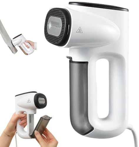 Steamerlron with Built-In Suction, Handheld Vacuum Steamer, 2300pa Suction with 3.02oz/95ml Removable Water Tank, Quick Wrinkle Removal, 2 in 1 Travel Steamer Iron Portable for Household