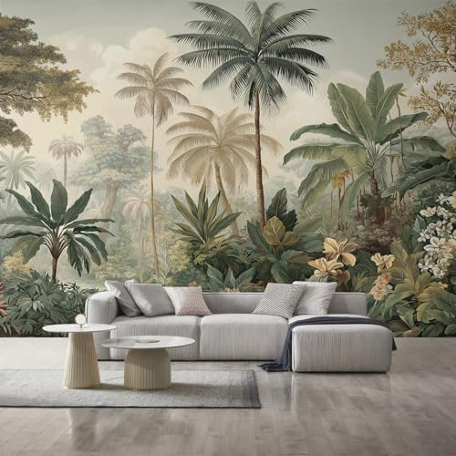 Generisch Tapete Tropische Dschungel, Fototapete Palmen Regenwald, Vliestapete für Schlafzimmer Wohnzimmer, Wand Deko Tapeten, Wandverkleidung 350x256 cm D&O41