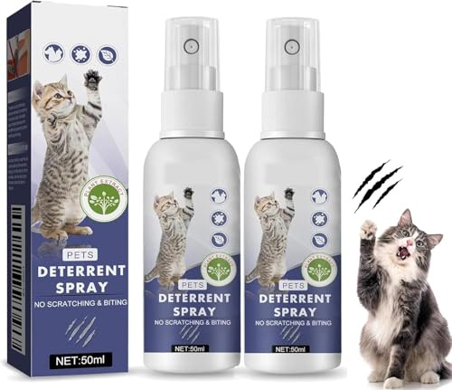 Spray repelente de arañazos para gatos, con aroma cítrico, protector de muebles para interiores y exteriores. Spray antiarañazos de acción rápida para mascotas, ideal para entrenamiento de comportamie