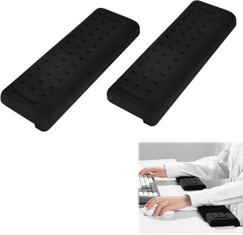 YYTECH 2 stycken L-format skrivbord kantRest, ergonomiskt handledsstöd set, handledsstöd tangentbord med halkfri bas, armstöd skrivbord för bord eller skrivbordskant (30 x 10 cm)