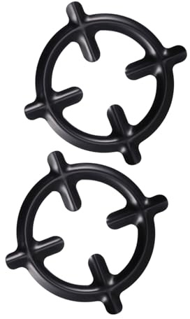 OUNONA Support pour Cafetière en Fer Noir pour Stabilité et Équilibrage Structure Robuste 2 Pièces sur Cuisinière à Gaz à Domicile Café