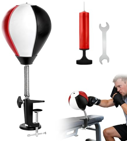 Punchingball Tisch mit Tischklemme, Desktop Punching Bag Punchingball Erwachsene, Mini Boxsack Punchingball mit und Luftpumpe, Box Sack für Zuhause und Schreibtisch zum Stressabbau Tisch Boxsack