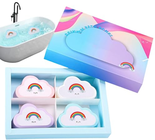 Bubbelbad För Vuxna En Mild Och Kroppsavslappnande Duschboll Med Regnbågens | 4-Pack Med Skummande Bubbelbad Lämplig För Pojkar Flickor Ungdomar Och Familjen Med Hud Hemmabruk Och På R