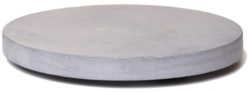 VIVANNO Pflanzenroller Movo Rund - Untersetzer für Pflanzentopf Grau Ø28 cm | Mobiler Blumenuntersetzer aus Kunststein mit Rollen, 50 kg Tragkraft, Wetterfester Gefäßroller in Betonoptik für Draußen