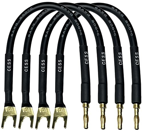 CNCESS Spade Fork to Banana Plug Speaker Cable Jumpers Wire