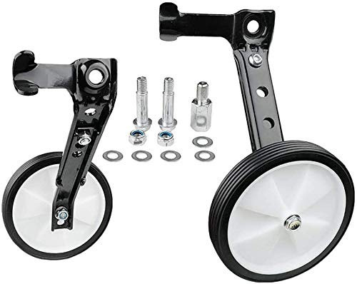 Tuoservo Fahrrad-Trainingsräder, Stabilisatoren mit montierter Halterung, Schrauben für Kinder von 16 18 20 22 24 Zoll (schwarz)