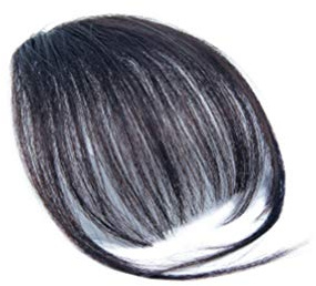 FRCOLOR Haar Pony Clip in Haarverlängerungen Haarteil Pony Synthetisches Haar Ein Stück Clip in Luftfransen Pony (Schwarz)