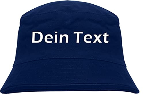 Individueller Fischerhut - Blockschrift - Bucket Hat mit Wunschtext Bedruckt