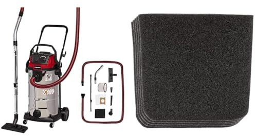Einhell Nass-Trockensauger TE-VC 2340 SACL (1500 W, HEPA-Faltenfilter, Filterreinigungssystem, 40l, Staubschutzklasse L, Automatiksteckdose, inkl. umfangreiches Zubehör, 5 x Schaumstofffilter Gross)