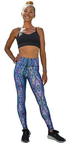 Slipins Sea Legs Sun Protective Leggings mit 60+ UPF Schutz - für Yoga Surfen Schwimmen Tauchen Schnorcheln Wassersport, Rosa Abalone, XL