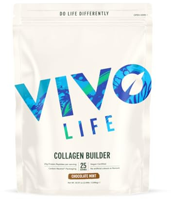 Vivo Life Pflanzlicher Protein-Kollagenbildner, 900g (Schokolade) | mit Vitamin C, Aminosäuren und Hyaluronsäure, zur Unterstützung gesunder Haare, Haut und Nägel, Vegan