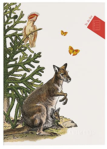 Clairefontaine 116002C - Animalis, Haftnotizblock / To-do-Liste DIN A5 14,8 x 21 cm, 52 Blatt, 90g, bedruckt, ideal als Schnellnotizen, 1 Stück
