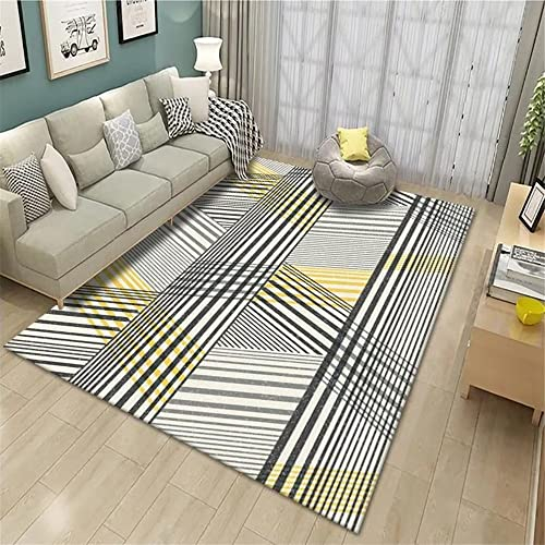 PHLCF Gewaschener Teppich Teppich Wohnzimmer Langflor-Teppich Schlafzimmer rechteckiger Teppich leicht zu reinigen Teppich Restaurant Küchenteppiche groß 160 x 200 cm 5 Fuß 3 Zoll x 6 Fuß 6,7 Zoll