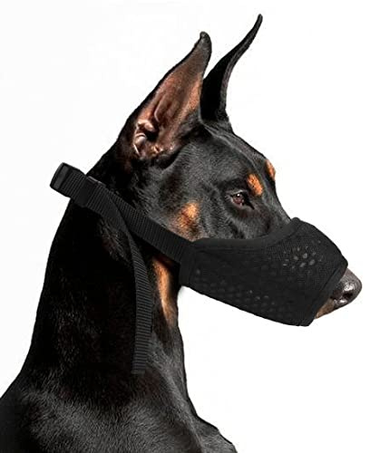 YAODHAOD Maulkorb für Hunde,mit Abgerundetem Mesh Schlaufe Atmungsaktive Hundemaulhülle，Verhindert das Fressen, Beißen und Kauen (L, schwarz)