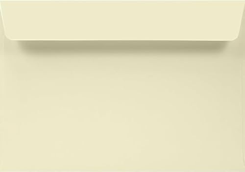 Netuno 100 Briefkuverts Creme DIN B6 12,5x17,5 cm hochwertig und stilvoll | 100g Lessebo Smooth Ivory · Elfenbein Papier · festliche cremefarbene Briefhüllen für Hochzeit, Einladungen & Grußkarten